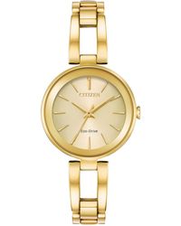 Citizen Women's Gold-tone Stainless Steel Bracelet Watch 23mm Eu2252-56p in Metallic - Lyst
