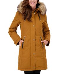 vince camuto hooded faux fur coat