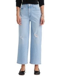 Levi's - High-rise Wide-leg Ripped Jeans - Lyst