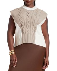 Eloquii - Plus Size Colorblock Sweater Vest - Lyst