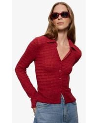Sanctuary - Juno Textured Long Sleeve Spread Collar Shirt - Lyst
