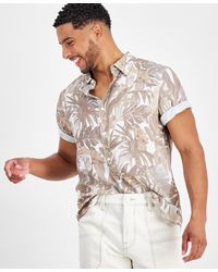 Guess - Tropical-print Short-sleeve Button-down Shirt - Lyst