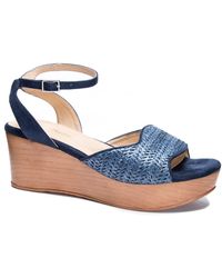 CL By Chinese Laundry Charlise Platform Wedge Sandals - Blue