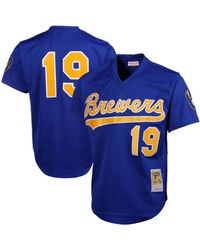 Mitchell & Ness Robin Yount Royal Milwaukee Brewers Cooperstown Mesh Batting Practice Jersey - Blue