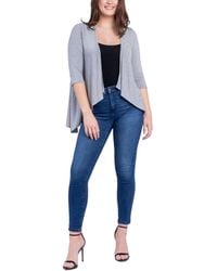 24seven Comfort Apparel - Open Front Elbow Length Sleeve Cardigan Sweater - Lyst