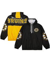 Mitchell & Ness - Boston Bruins Team Og 2.0 Anorak Half-zip Windbreaker Jacket - Lyst