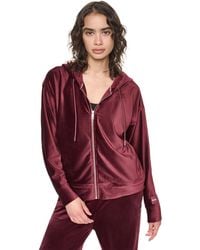 DKNY - Full Zip Velour Hoodie - Lyst