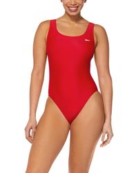 Reebok - Scoop-neck Athletic One-piece Swimsuit - Lyst