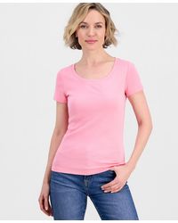 Nautica - Cotton Short-sleeve Scoop-neck Tee - Lyst