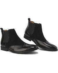 Gino Vitale - Wingtip Brogue Two-tone Chelsea Boots - Lyst