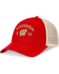 Top Of The World - Red Wisconsin Badgers Heritage Waylon Trucker Adjustable Hat - Lyst