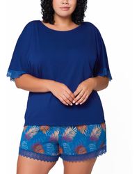 iCollection - Plus Size 2pc. Soft Pajama Set Trimmed - Lyst