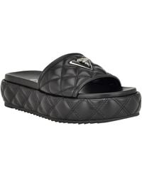 Guess - Longo Logo Quilted Platform Slip On Sandals - Lyst