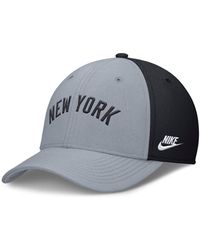 Nike - Gray/navy New York Yankees Rise Swoosh Performance Flex Hat - Lyst