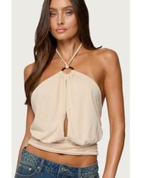 Edikted - Khalia Backless Cut Out Halter Top - Lyst