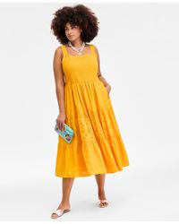 On 34th - On 34 Trendy Plus Size Smocked Eyelet Maxi Dress - Lyst