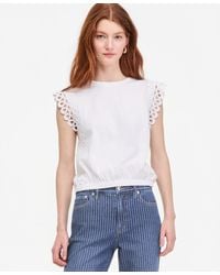On 34th - Flutter-sleeve Bubble Hem Top - Lyst