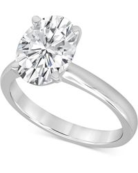 Badgley Mischka - Certified Lab Grown Diamond Oval-cut Solitaire Engagement Ring (3 Ct. T.w. - Lyst