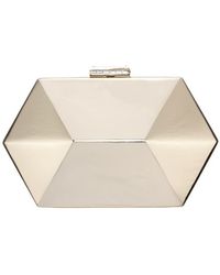 Nina - Geometric Mirror Metallic Patent Minaudiere Handbag - Lyst