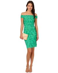 Adrianna Papell - Beaded Off-the-shoulder Dress - Lyst