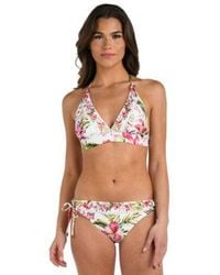 La Blanca - Polynesian Soft Band Halter Bikini Top Polynesian Shirred Band Hipster Bottoms - Lyst