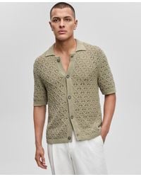 BOSS - Hugo By Sommp Short Sleeve Knitted Textured Button-front Shirt - Lyst