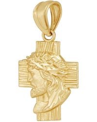 Italian Gold - Macy's Jesus Cross Pendant Necklace - Lyst
