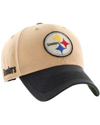 '47 - 47 Brand Khaki/black Pittsburgh Steelers Dusted Sedgwick Mvp Adjustable Hat - Lyst