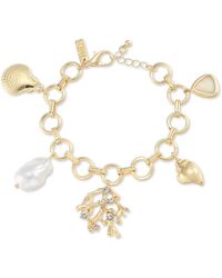 INC International Concepts - Gold-tone Crystal & Imitation Pearl Reef Charm Bracelet - Lyst