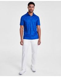 Club Room - Regular Fit Golfer Print Tech Polo Shirt Solid Tech Pants Created For Macys - Lyst