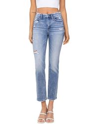 Flying Monkey - High Rise Cropped Slim Straight Jeans - Lyst
