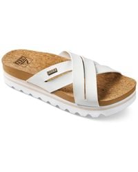 Reef - Cushion Bloom Slip-on Crisscross Platform Slide Sandals - Lyst