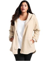 Avenue - Plus Size Weekender Hooded Fleece Jacket - Lyst