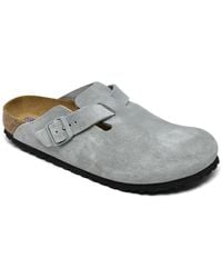 Birkenstock - Boston Soft Footbed Suede Leather Clogs From Finish Line - Lyst