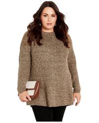 Avenue - Plus Size Tia Curved Hem Tunic Sweater - Lyst