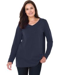Woman Within - Plus Size Perfect Long-sleeve V-neck Tee - Lyst