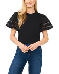 Cece - Combo Trim-sleeve Crew Neck Top - Lyst