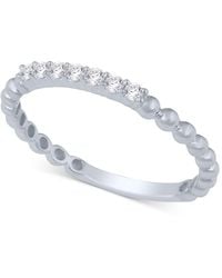 Macy's - Diamond Stackable Beaded Band (1/8 Ct. T.w.) - Lyst