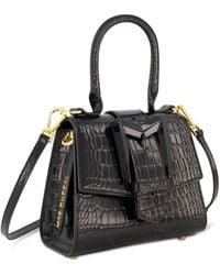 Mac Duggal - Crocodile Leather Buckle Detail Mini Handbag - Lyst