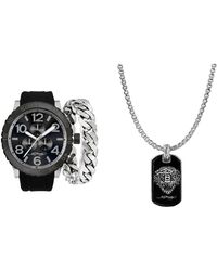 Ed Hardy - Matte Black Silicone Strap Watch 46mm Gift Set - Lyst