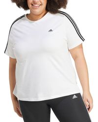 adidas - Plus Size Essentials Slim 3-stripes T-shirt - Lyst