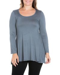 24seven Comfort Apparel - Plus Size Poised Swing Tunic Top - Lyst