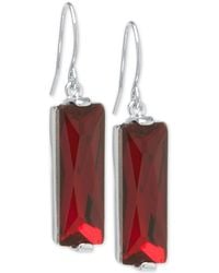 Macy's - Rectangular Crystal Drop Earrings In Silver-plate - Lyst