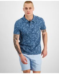 Sun & Stone - Sun + Stone Floral Slub Short Sleeve Polo Shirt - Lyst