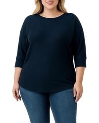 Standards & Practices - Plus Size 3/4 Dolman Sleeve Curved Hem Top - Lyst