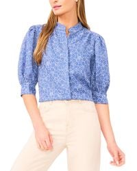 Cece - Collared Neck Short-sleeve Blouse - Lyst