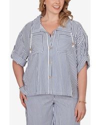 Ruby Rd. - Plus Size Beaded Seersucker Portrait Collar Jacket - Lyst