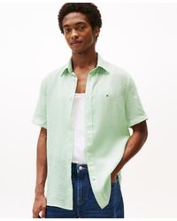 Tommy Hilfiger - Regular-fit Linen Short-sleeve Shirt - Lyst