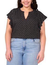 Vince Camuto - Plus Size Split-neck Ruffle-sleeve Blouse - Lyst