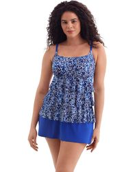 Longitude By Mimi Flamingo - Solitude Faux Ruffle Skirtini Swimsuit - Lyst